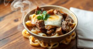 French Onion Beef and Noodles