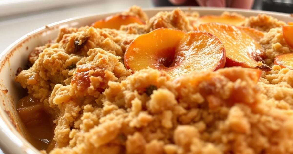 Super Easy Peach Cobbler