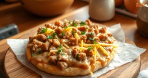 Biscuits and Sausage Gravy Breakfast Pizza