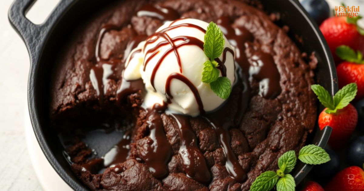 Chocolate Skillet Cake with Ice Cream