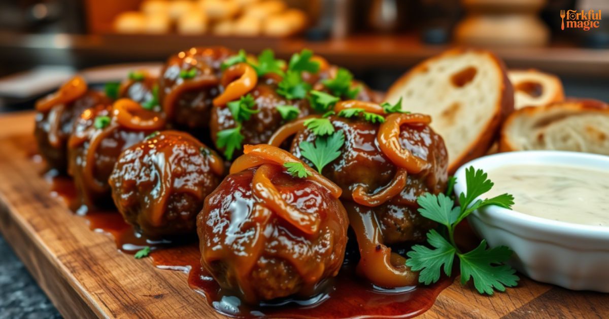 French Onion Meatballs